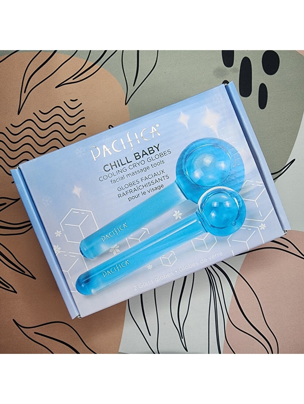 Pacifica Chill Baby Cooling Cryo Globes Facial Massage Tools Set of Two